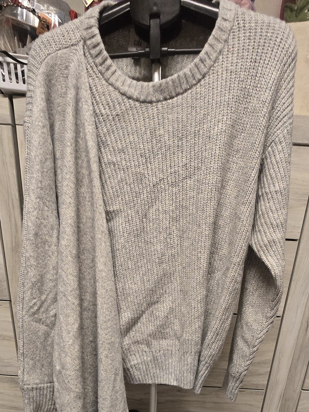 Gray XL Cabi Sweater W Attached Scarf